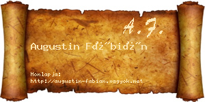 Augustin Fábián névjegykártya